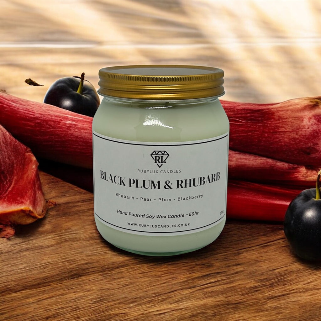 Black Plum & Rhubarb Candle Jar 270g